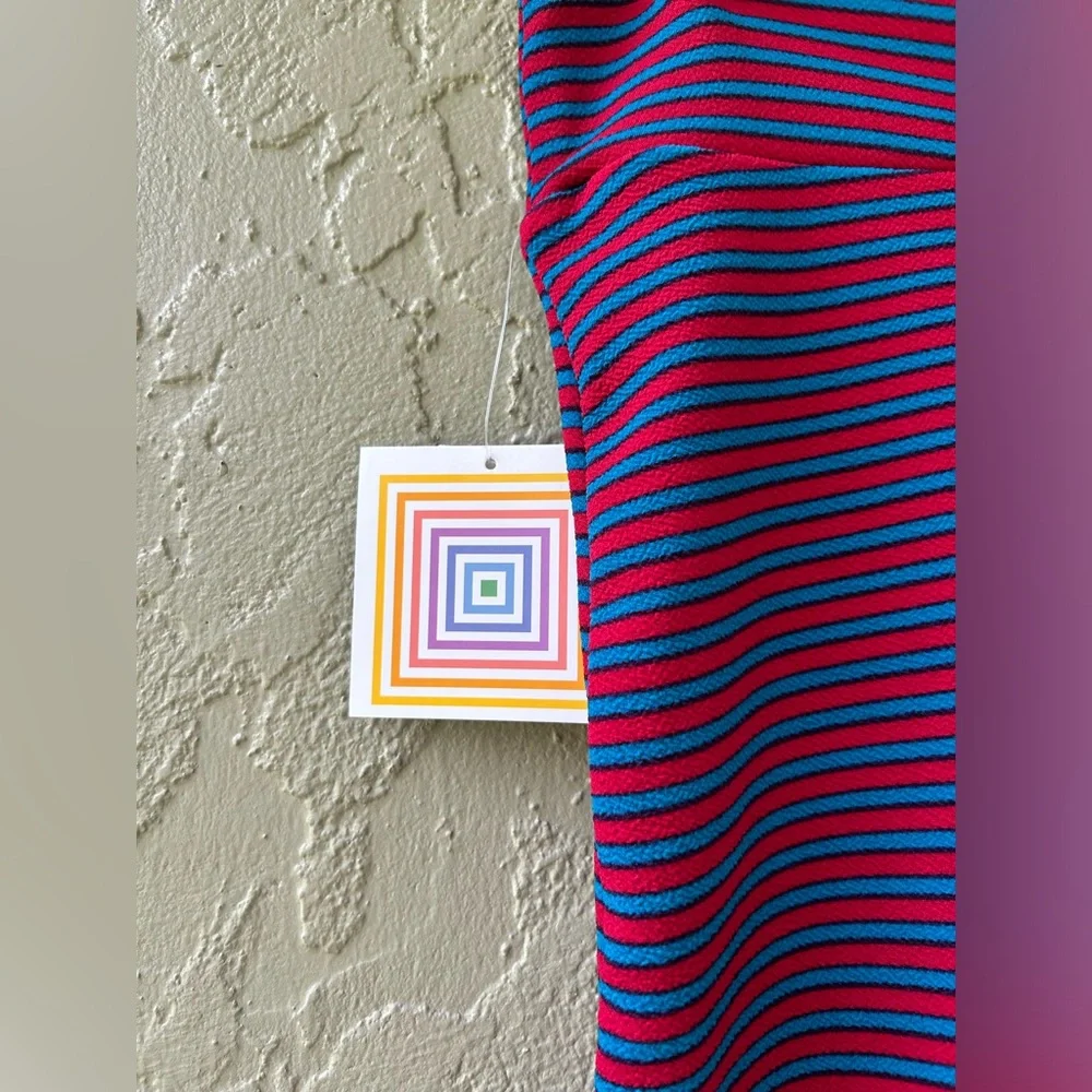 Red & Blue stripped LulaRoe Skirt - Picture 2 of 3